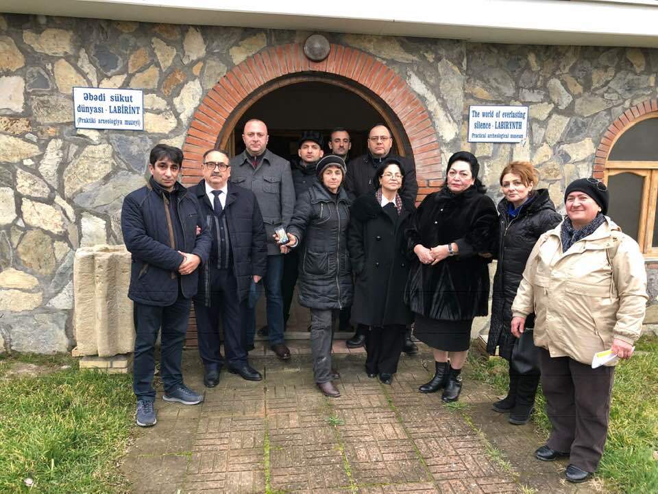 The employees of the Institute of Archeology of ANAS in Sheki.