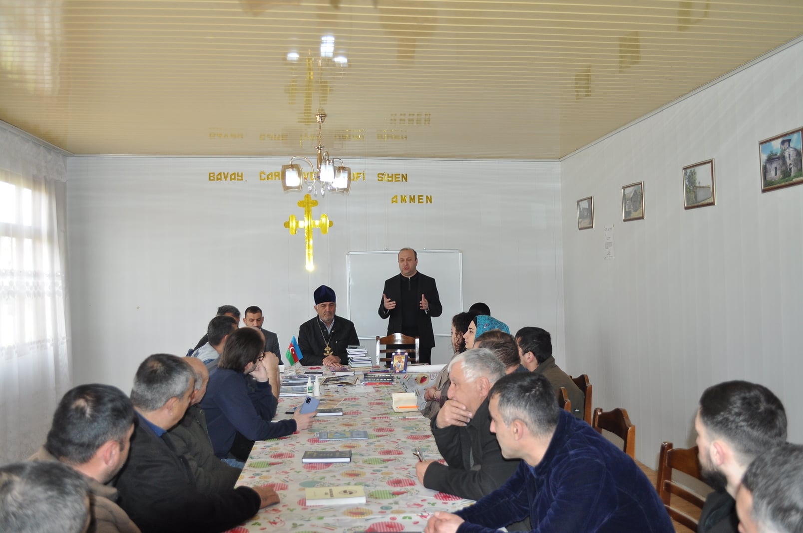 On March 30, 2022, a round table was organized by Sheki Regional Scientific Center of ANAS and the Albanian-Udi Christian community of the Republic of Azerbaijan located in Nij settlement of Gabala region in Jotari Church named after Holy Elysee in Nij settlement of Gabala region