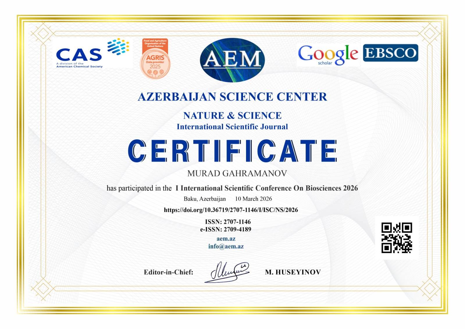 Şəki Regional Elmi Mərkəzin əməkdaşlarının elmi məqaləsi dərc olunub