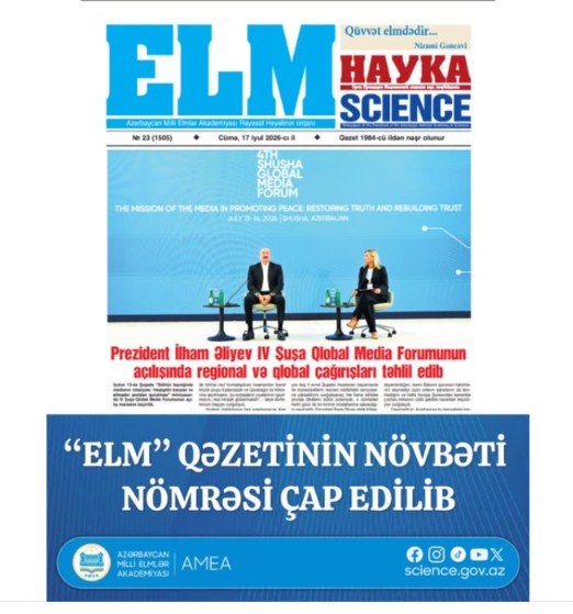 “Elm” qəzetinin növbəti nömrəsi çap edilib