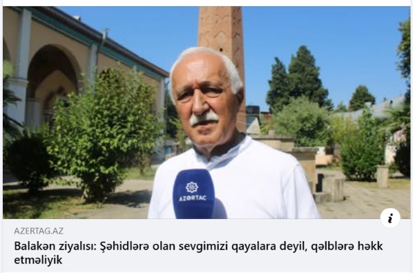 Balakən ziyalısı: Şəhidlərə olan sevgimizi qayalara deyil, qəlblərə həkk etməliyik